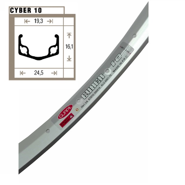 Llanta, Rim, Cerco, Aro, 20x1.3/8" (451mm) CYBER 10 Aluminio 36H