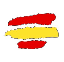 Bandera España Rafaga Adhesivo Alta Calidad 7.5cms