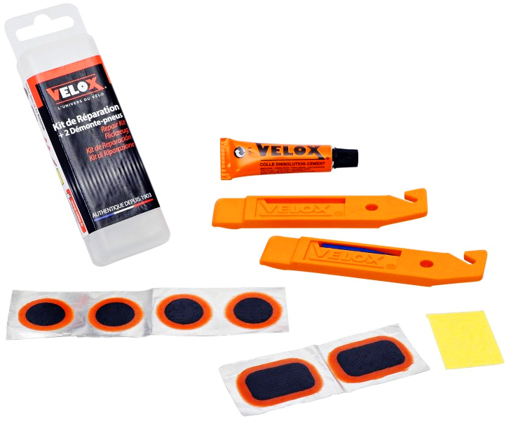 VELOX Kit Reparacion Parches+Desmontables Bici Compact